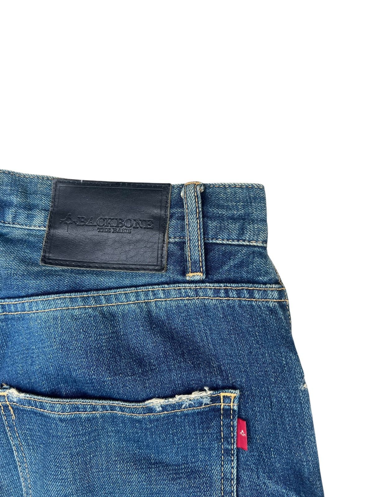 Backbone Vintage BackBone Distress Mud Denim Bootcut Selvedge Jeans Size US 31 - 20 Thumbnail