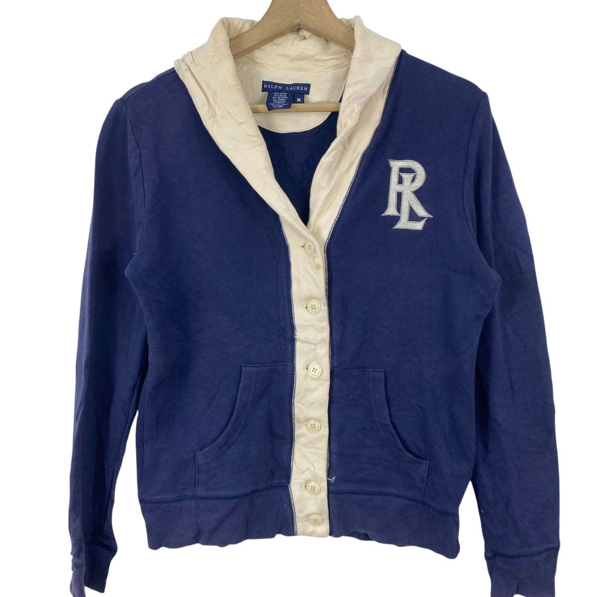 Ralph Lauren Vintage RALPH LAUREN Button Up Hoodie Jacket Spellout Logo Size M / US 6-8 / IT 42-44 - 5 Thumbnail