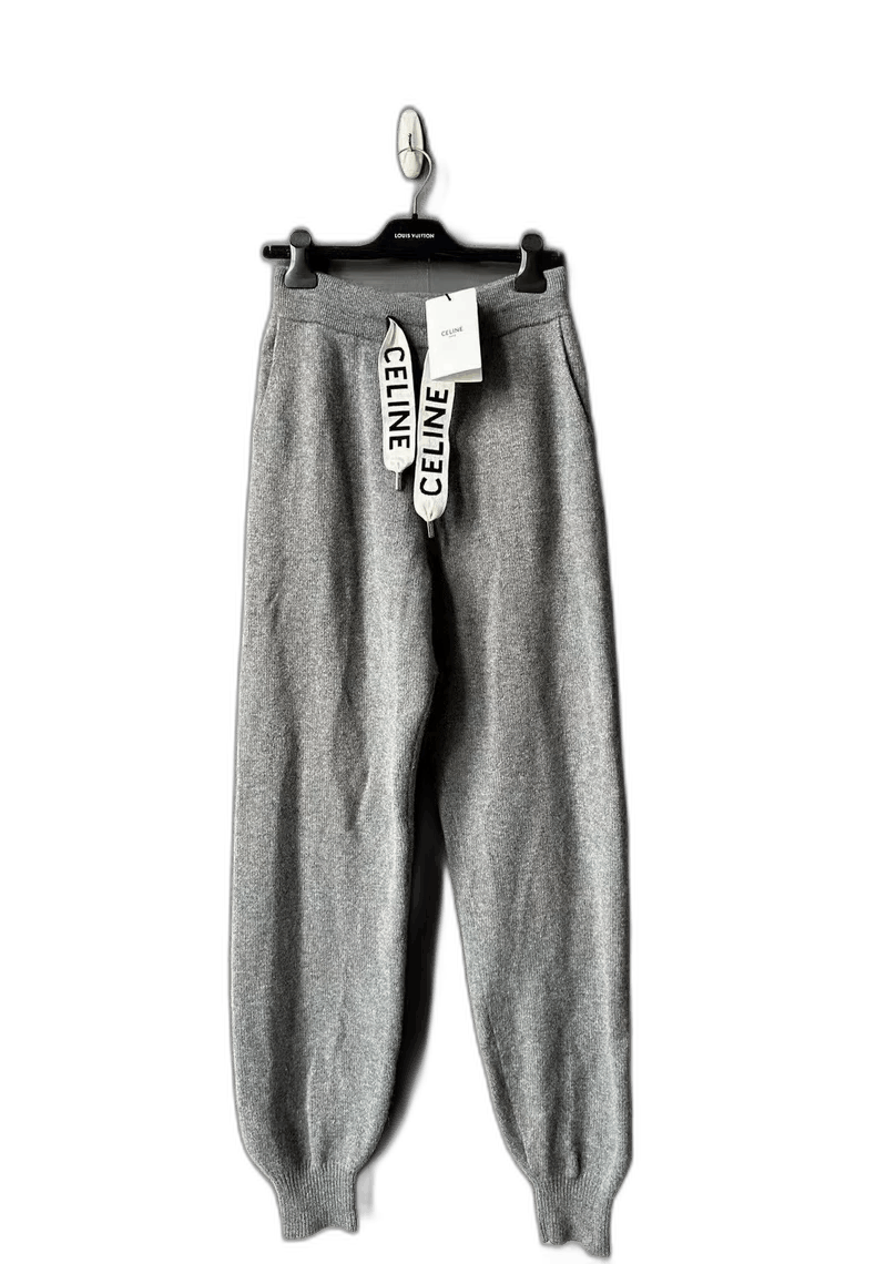 Celine Celine Drawstring Cashmere Sweatpants in Gray Size US 27 - 1 Thumbnail