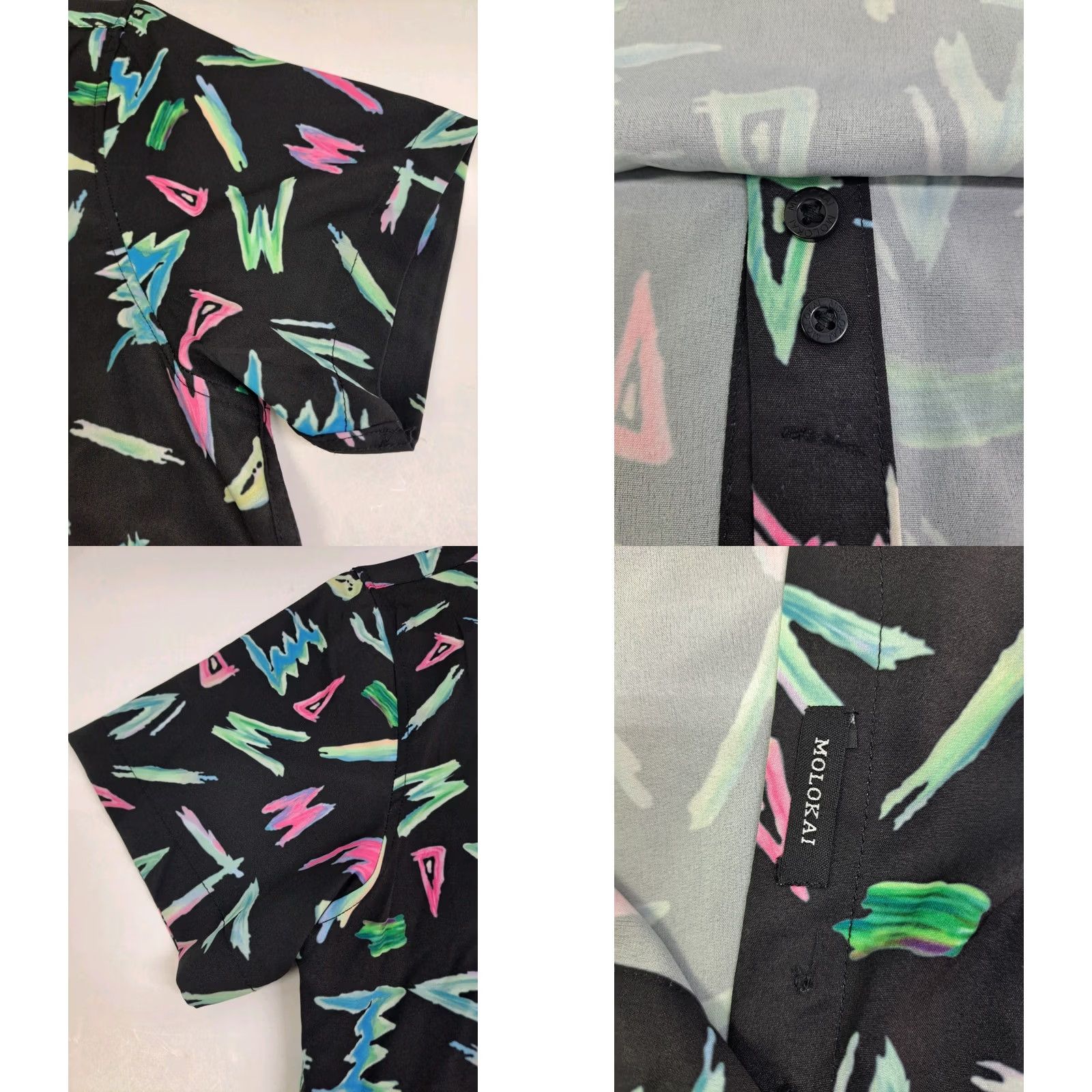 CO NWT Molokai Surf Co Men's Short Sleeve Multicolored Button Up Shirt M Hawaiian Print Lightweight Microfiber Pocketed Size US M / EU 48-50 / 2 - 8 Thumbnail