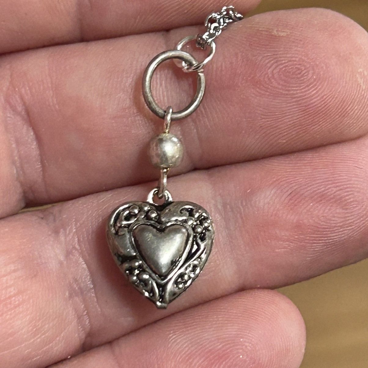 Handmade Handcrafted vintage filigree design dual side heart necklace Size ONE SIZE - 2 Thumbnail