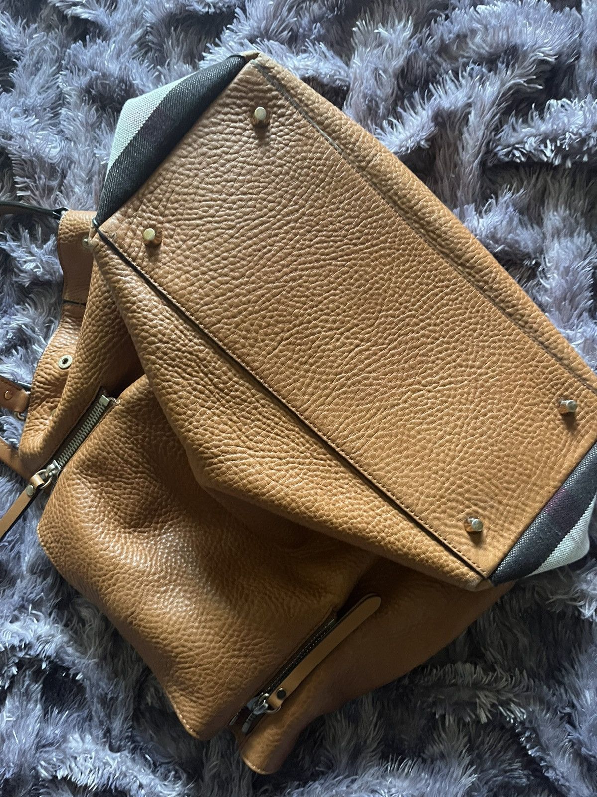 Burberry Burberry Maidstone Tote Medium Saddle Brown Leather Size ONE SIZE - 5 Thumbnail