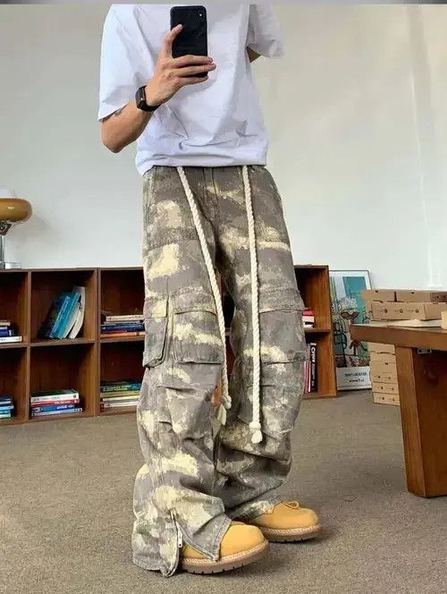 Designer cano baggy faded cargo pants Size US 30 / EU 46 - 4 Thumbnail