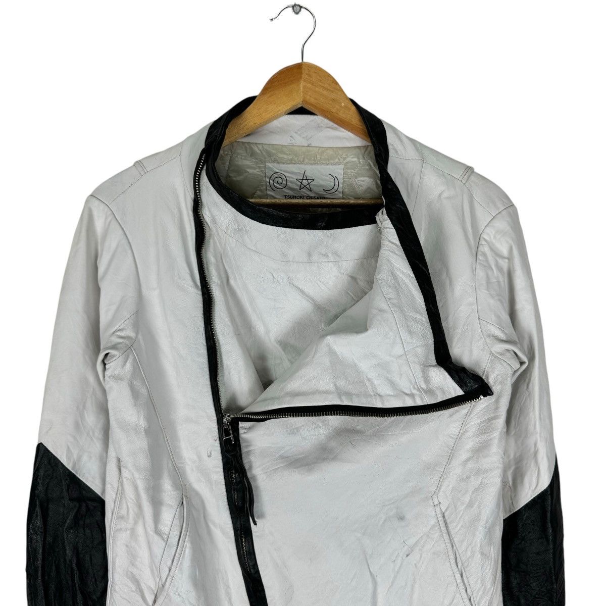 Issey Miyake ☀️TSUMORI CHISATO ISSEY MIYAKE LEATHER BIKERS JACKET Size M / US 6-8 / IT 42-44 - 3 Thumbnail