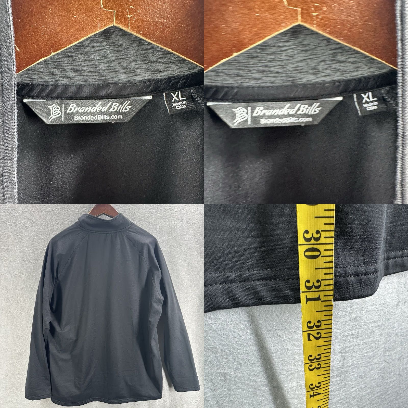 Logo 7 Branded Bills Shirt Mens L Black 1/4 Zip Long Sleeve Logo Golf AHSHA Size US L / EU 52-54 / 3 - 8 Thumbnail