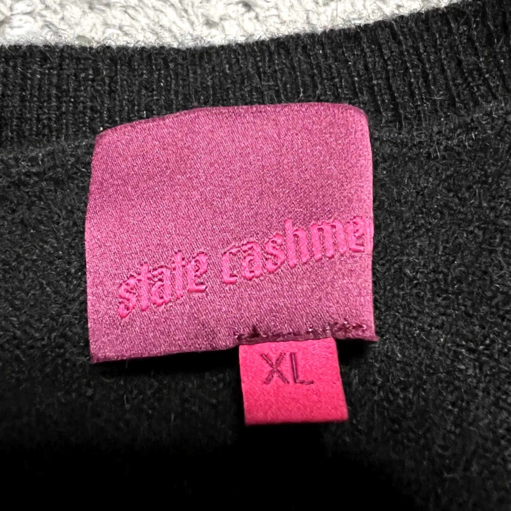 Vintage State Cashmere Womens XL Short Sleeve Black Casual Pullover Shirt Size XL / US 12-14 / IT 48-50 - 6 Thumbnail