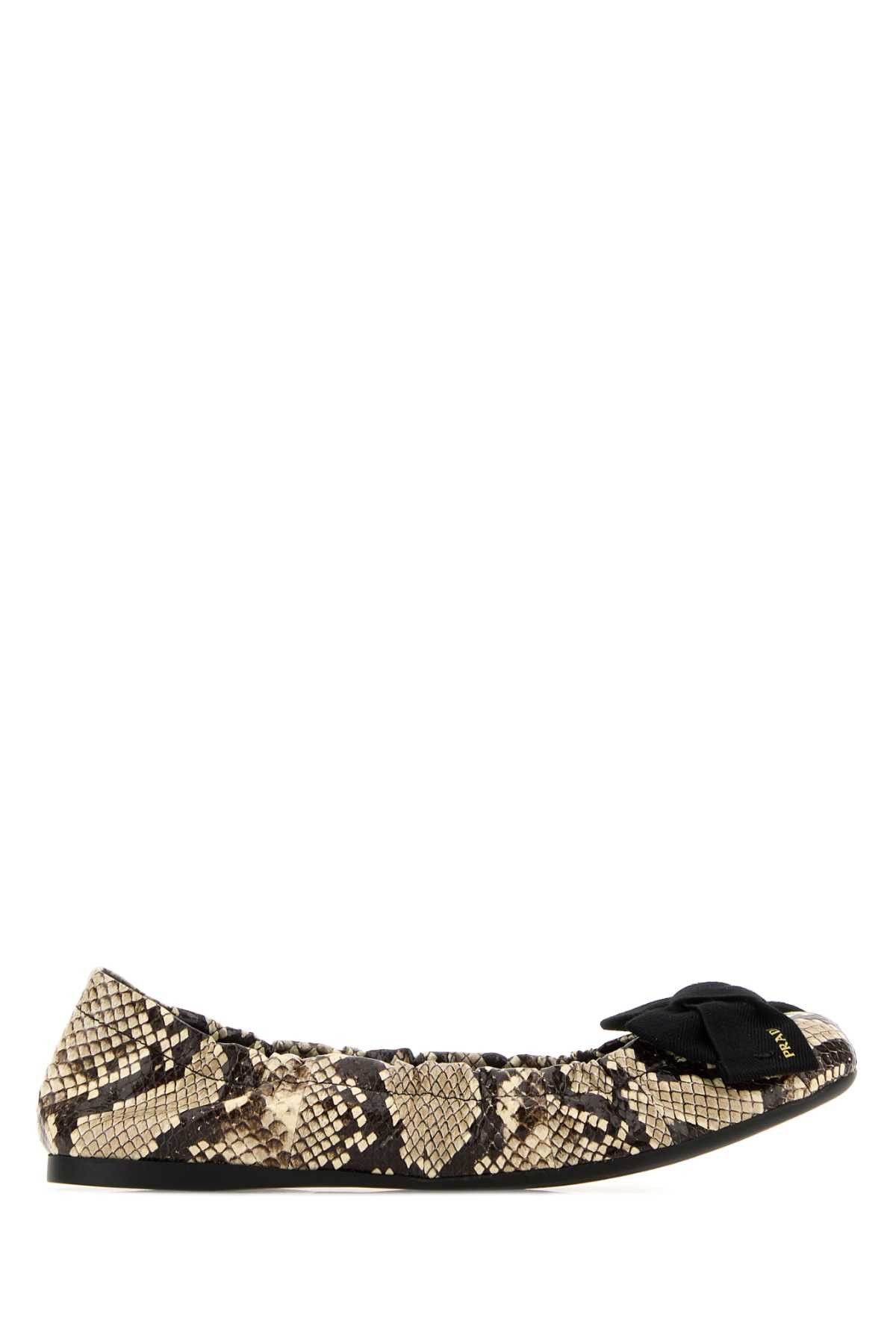 Prada Printed Leather Ballerinas Size US 7 / IT 37 - 1 Thumbnail
