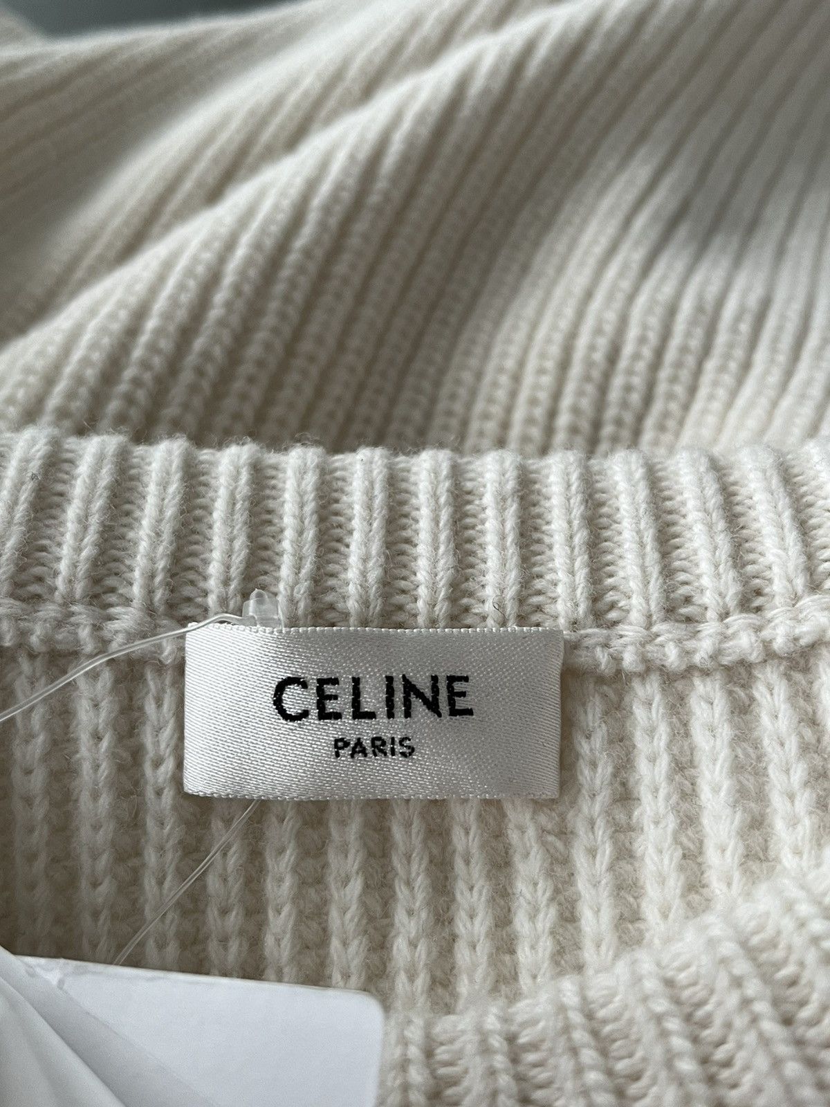 Celine × Hedi Slimane Celine by Hedi Slimane Runway Logo Wool Sweater Brand New Size US XXL / EU 58 / 5 - 4 Thumbnail