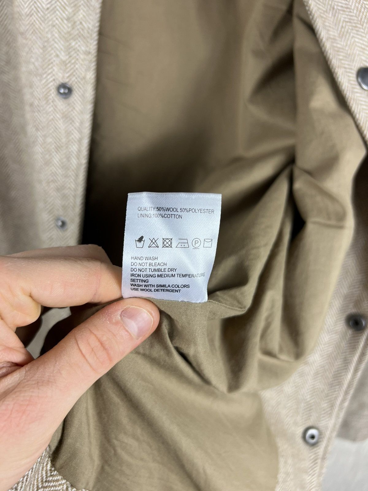 Holzweiler Holzweiler gabo shirt jacket sand wool herringbone button up Size US S / EU 44-46 / 1 - 17 Thumbnail