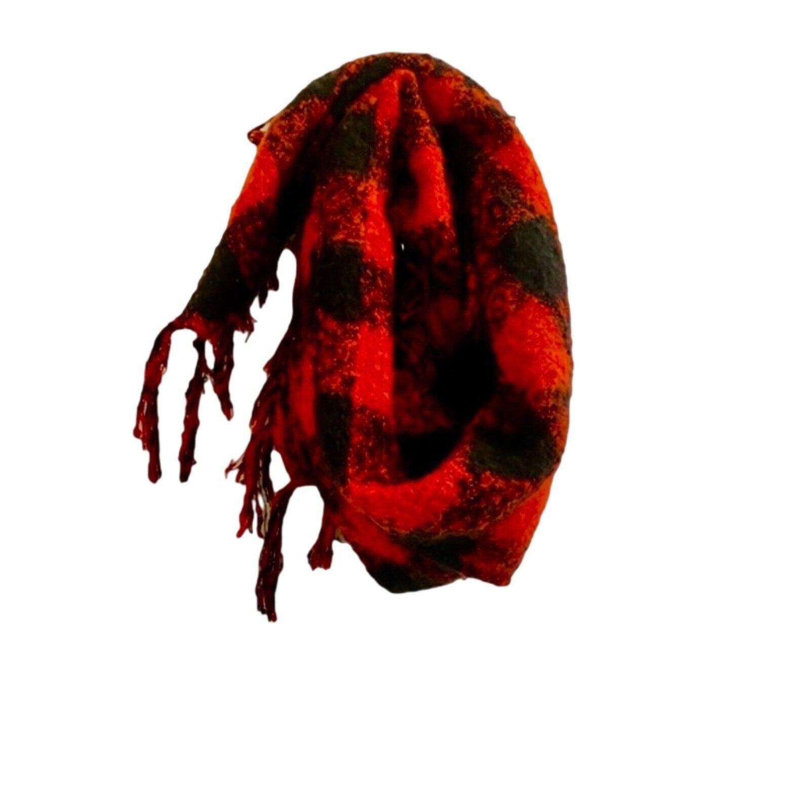 The Unbranded Brand Classic Red & Black Buffalo Plaid Scarf Womens One Size Size ONE SIZE - 11 Thumbnail