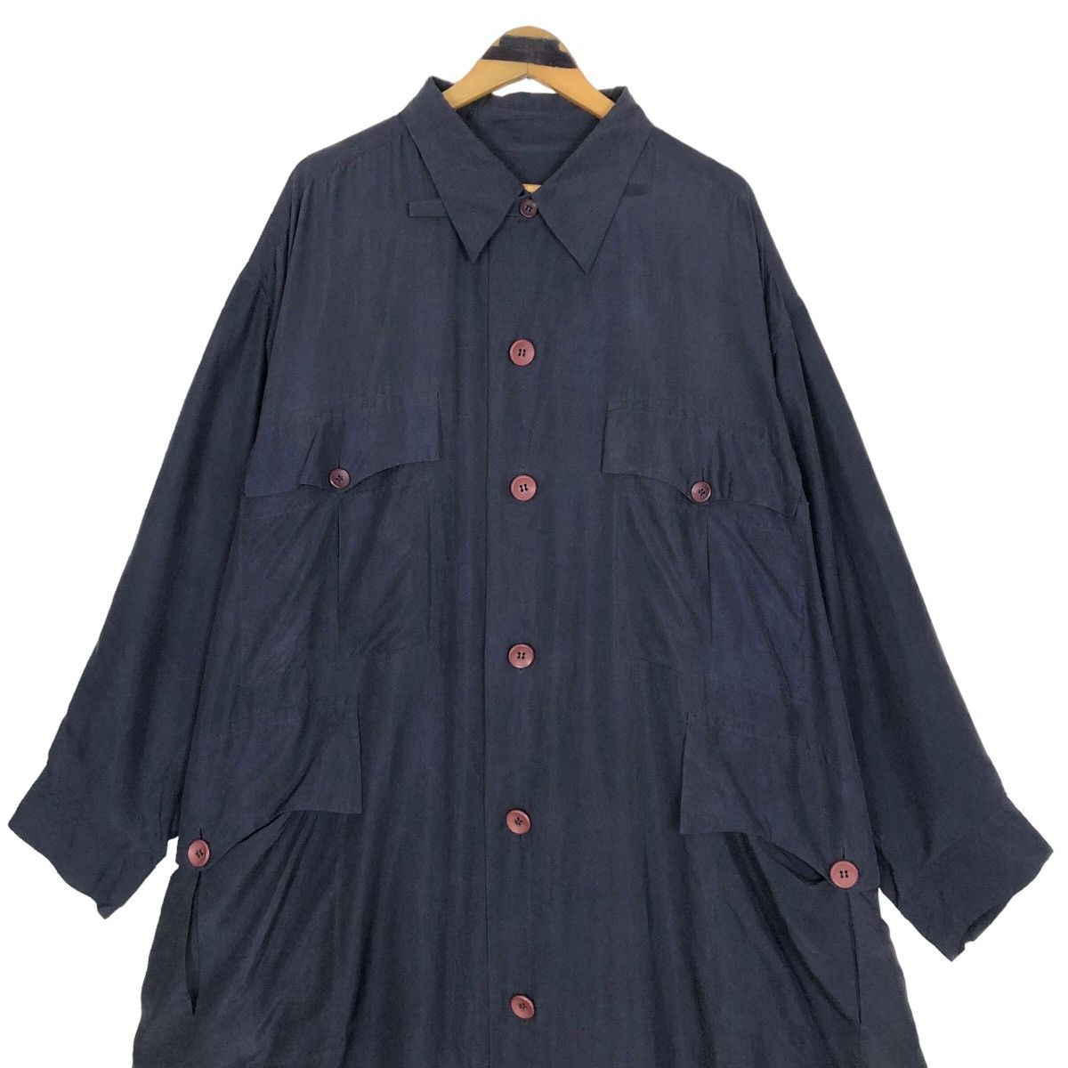 Issey Miyake Vintage 90s Issey Miyake Silk Car Coat Light Jacket Size US L / EU 52-54 / 3 - 3 Thumbnail
