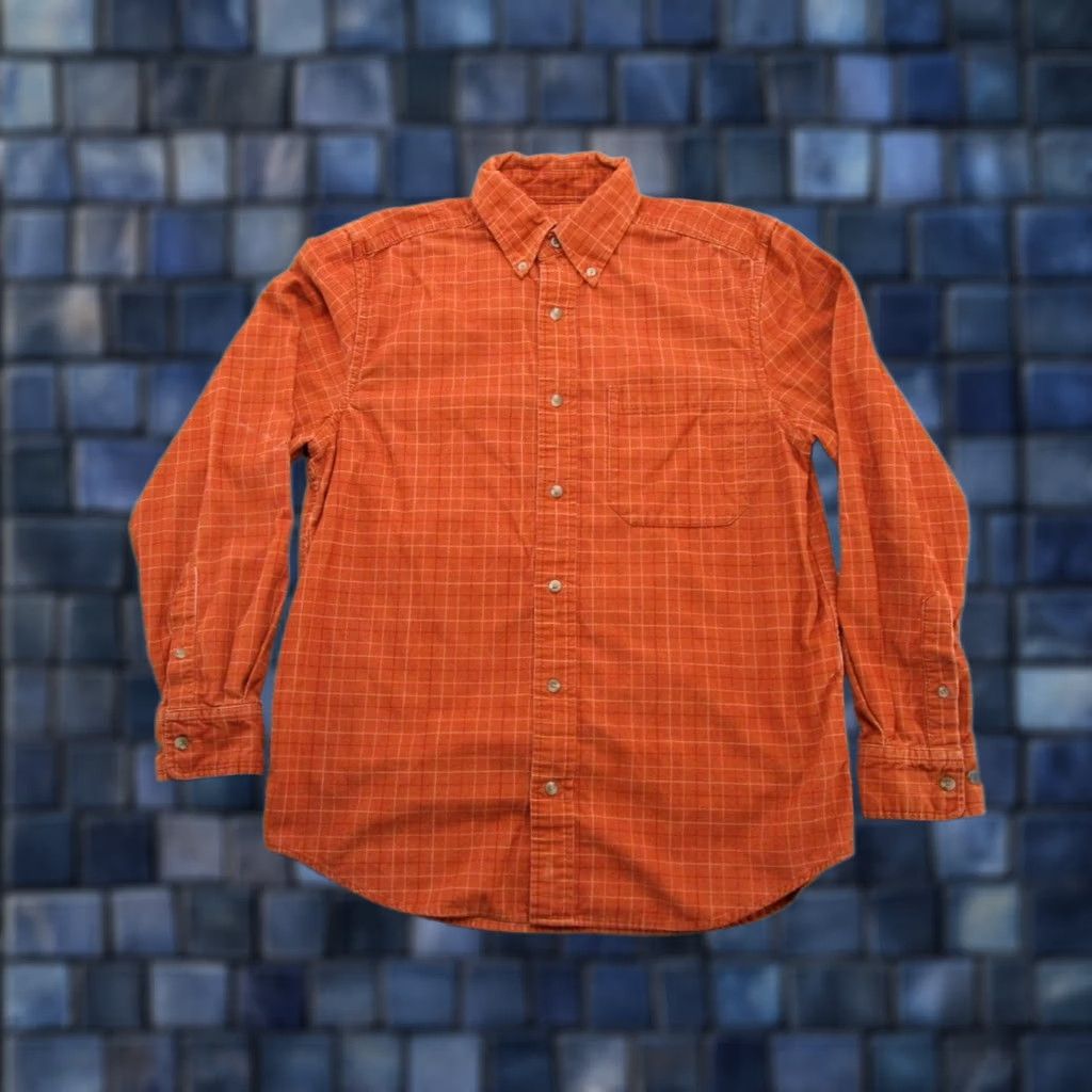 Eddie Bauer VINTAGE Eddie Bauer Mens Orange Corduroy Button-Down Long Sleeve Shirt S Jump to Primed Size US S / EU 44-46 / 1 - 1 Thumbnail