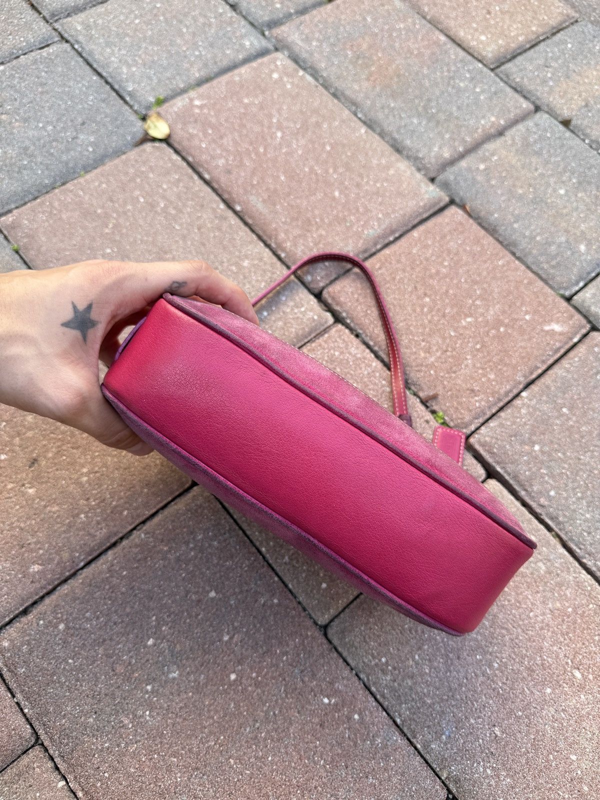 Vintage Y2k Coach Pink Signature Demi Hampton Shoulder Bag