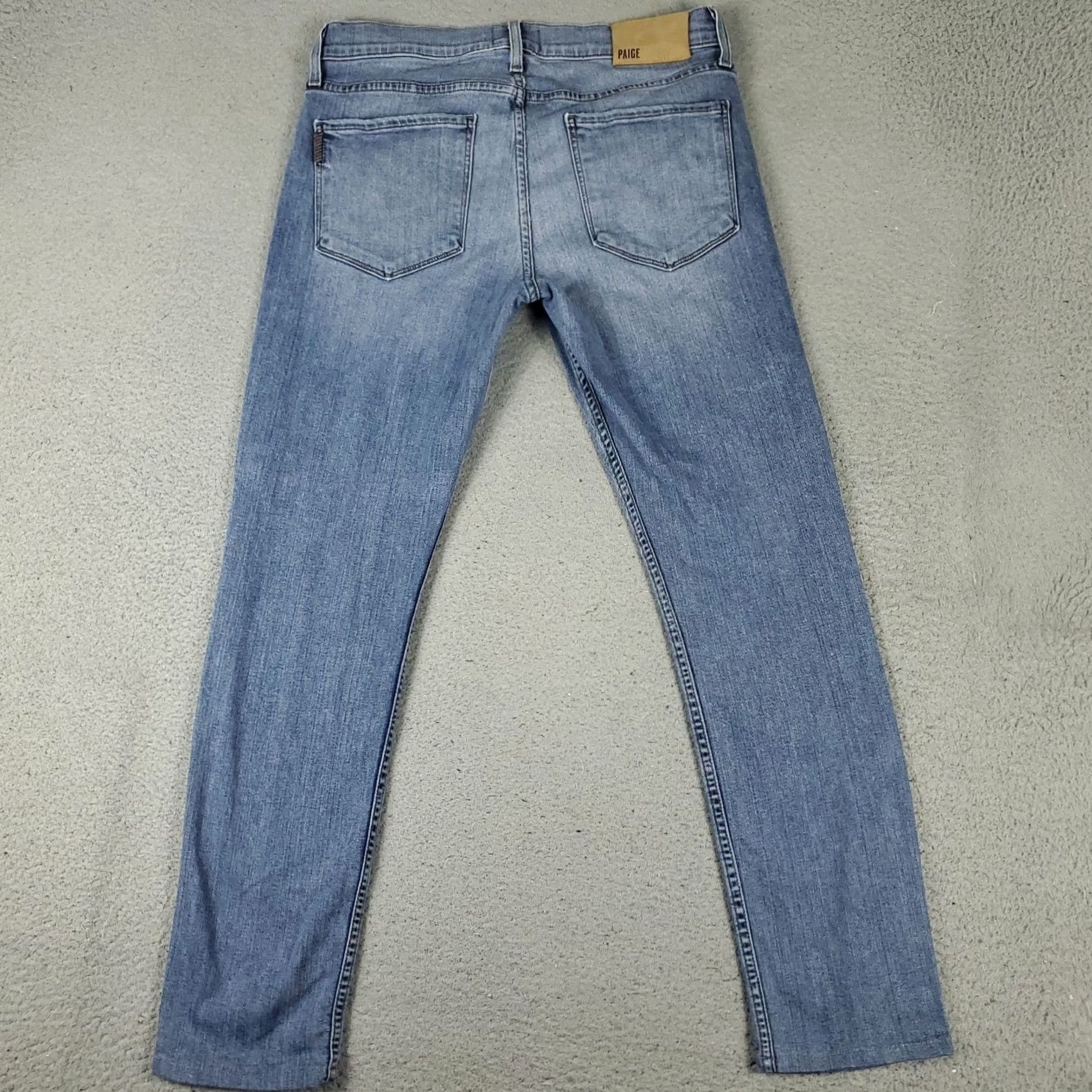 Paige Paige Jeans Mens 31x29 Blue Croft Slim Skinny Denim Pants Slim Straight 5-Pocket Logo Regular Waist Blue Mens Jeans Size US 31 - 7 Thumbnail