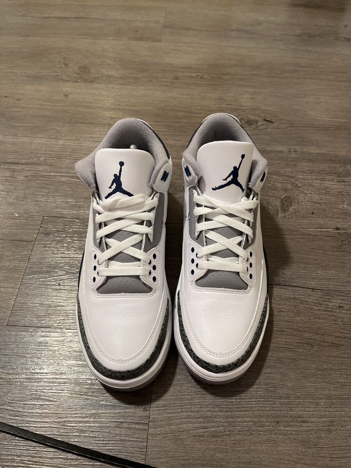 image of Jordan Brand 3 “Midnight Navy” Shoes in White, Men's (Size 9)