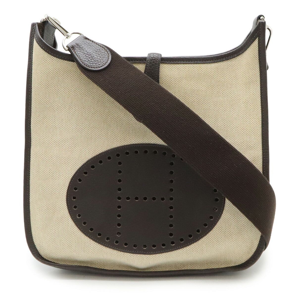 Hermes Hermes Hermès Evelyne II PM Toile H Leather Shoulder Bag Textile Crossbody Bag Stamp J (2006) DUTY FREE for USA Size ONE SIZE - 1 Thumbnail