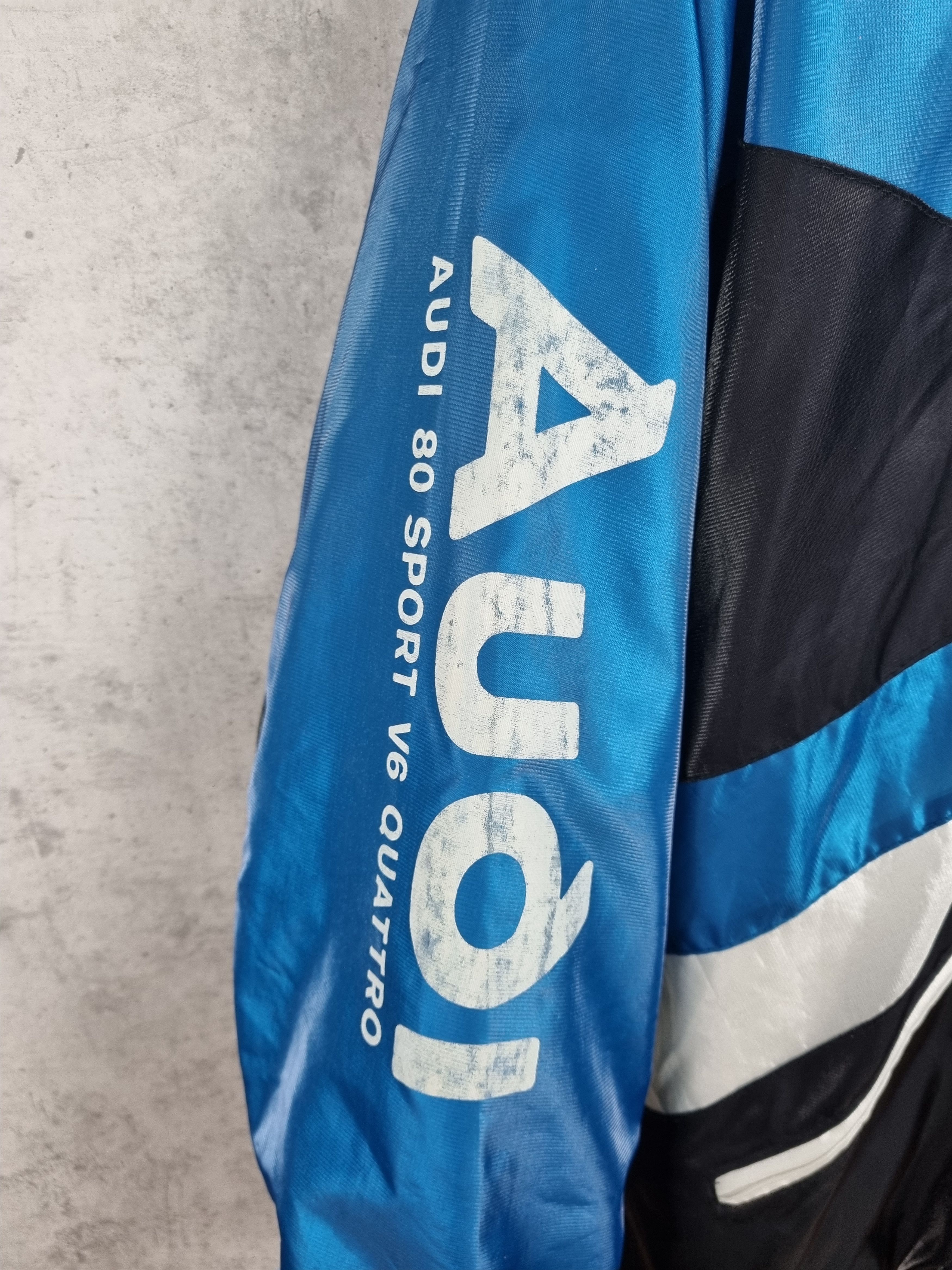 Audi × Vintage 80 Audi Sport V6 Quatro Nylon Vintage Moto Jacket Size US XXL / EU 58 / 5 - 10 Thumbnail