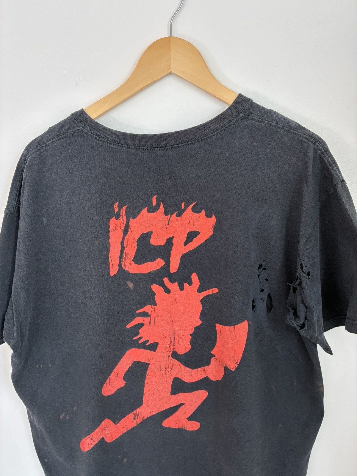 Band Tees FUCK THE WORLD Insane Clown Posse Thrashed Faded Tee Size US XL / EU 56 / 4 - 6 Thumbnail