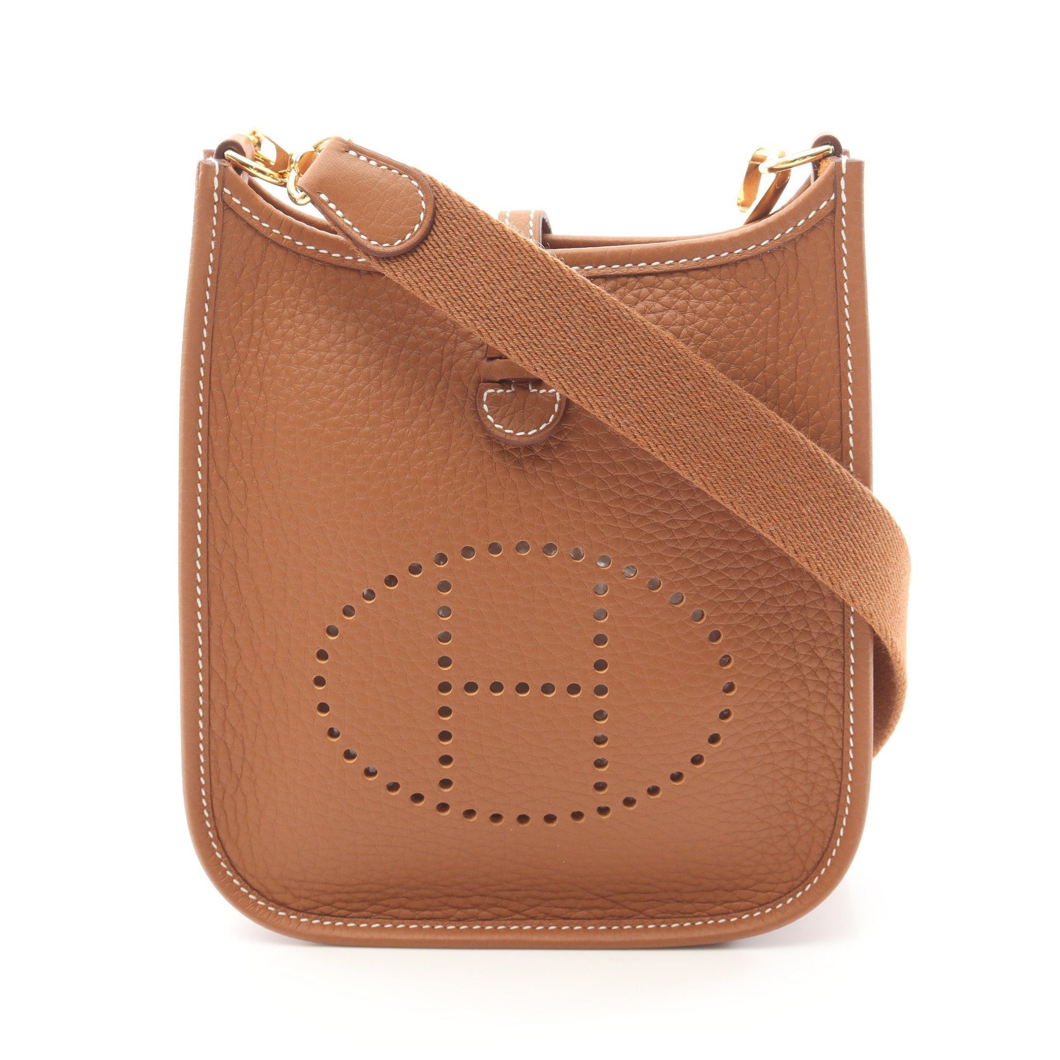 Hermes Hermes Evelyn Tpm Gold Shoulder Bag Clemence Leather Brown Hardware Double Engraved Size ONE SIZE - 1 Thumbnail
