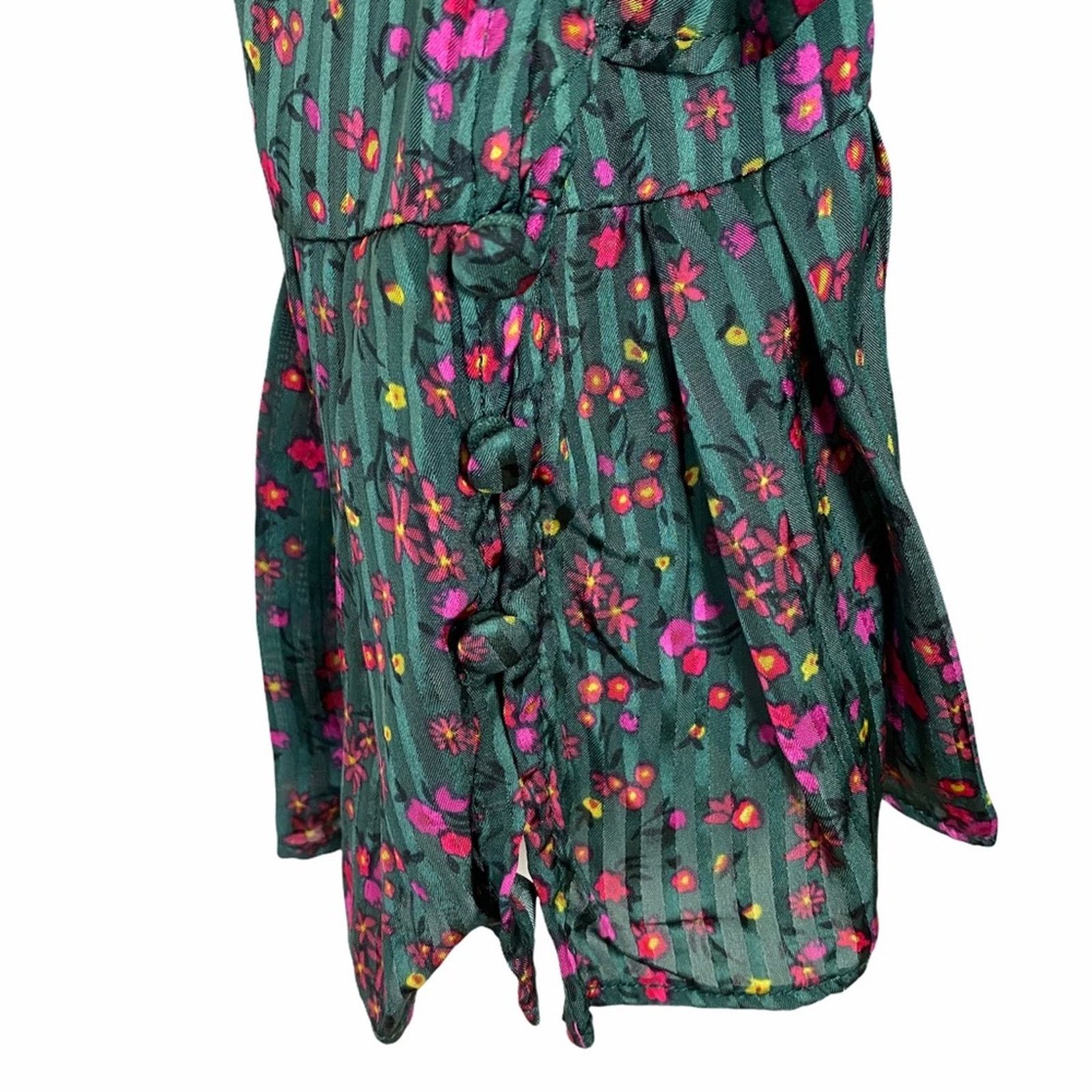 Free People Free People Satin Long Sleeve Ruffle V Neck Dress Size 2 Size XS / US 0-2 / IT 36-38 - 3 Thumbnail