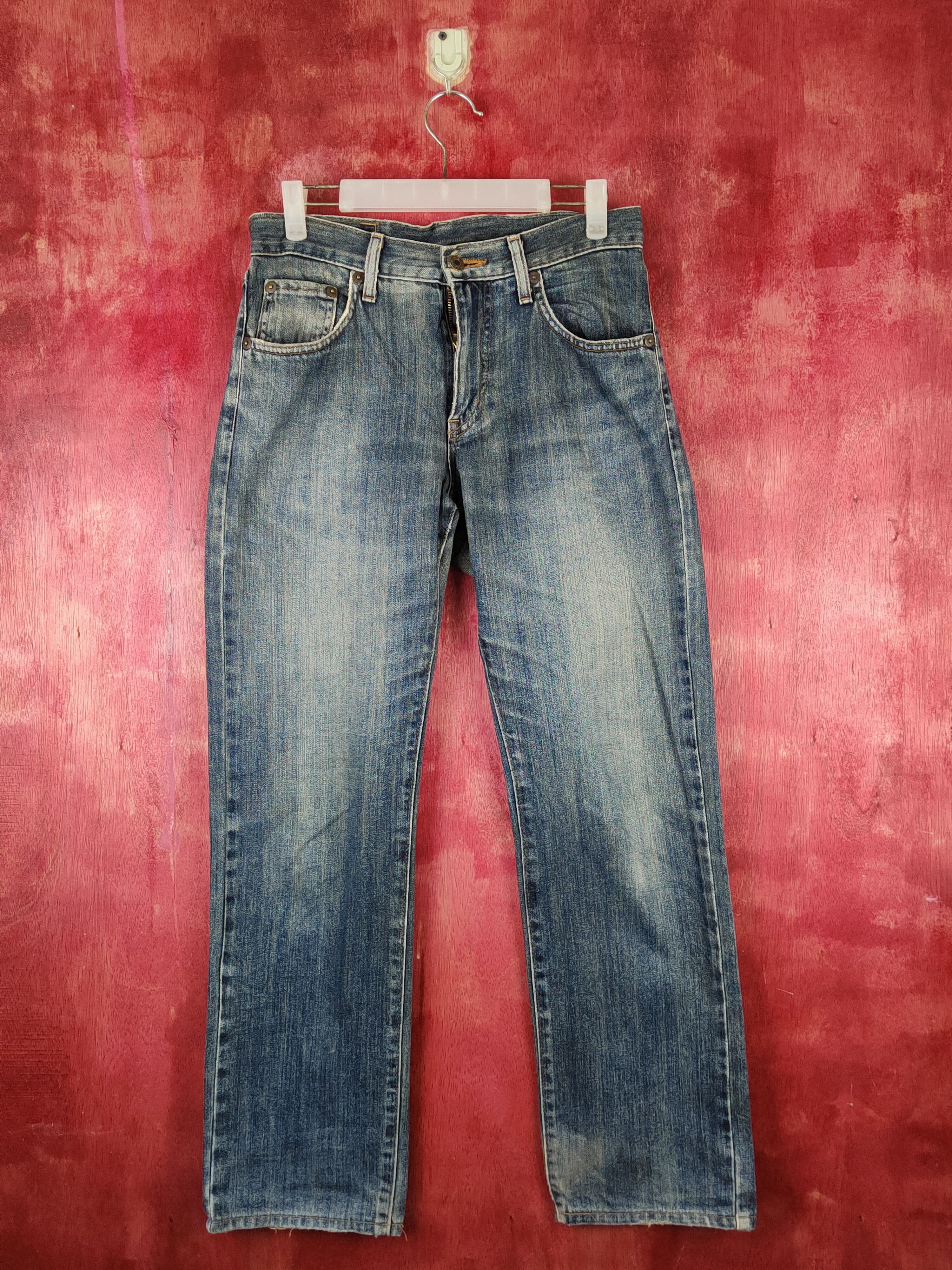Edwin Edwin Dark Blue Faded Distressed Ripped Jeans #S1640 Size US 28 / EU 44 - 1 Thumbnail