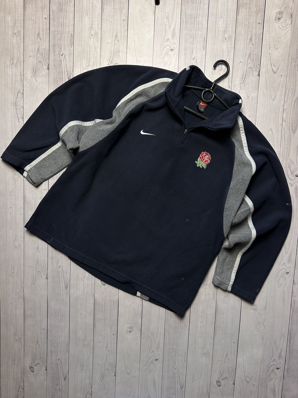 Nike × Vintage Vintage Nike England rugby fleece jacket size M logo Size US M / EU 48-50 / 2 - 1 Thumbnail
