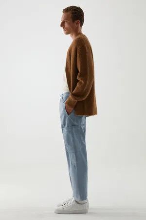 Cos Cos Mens Organic Cotton Denim Cargo Trousers 34 Light blue Size US 34 / EU 50 - 6 Thumbnail