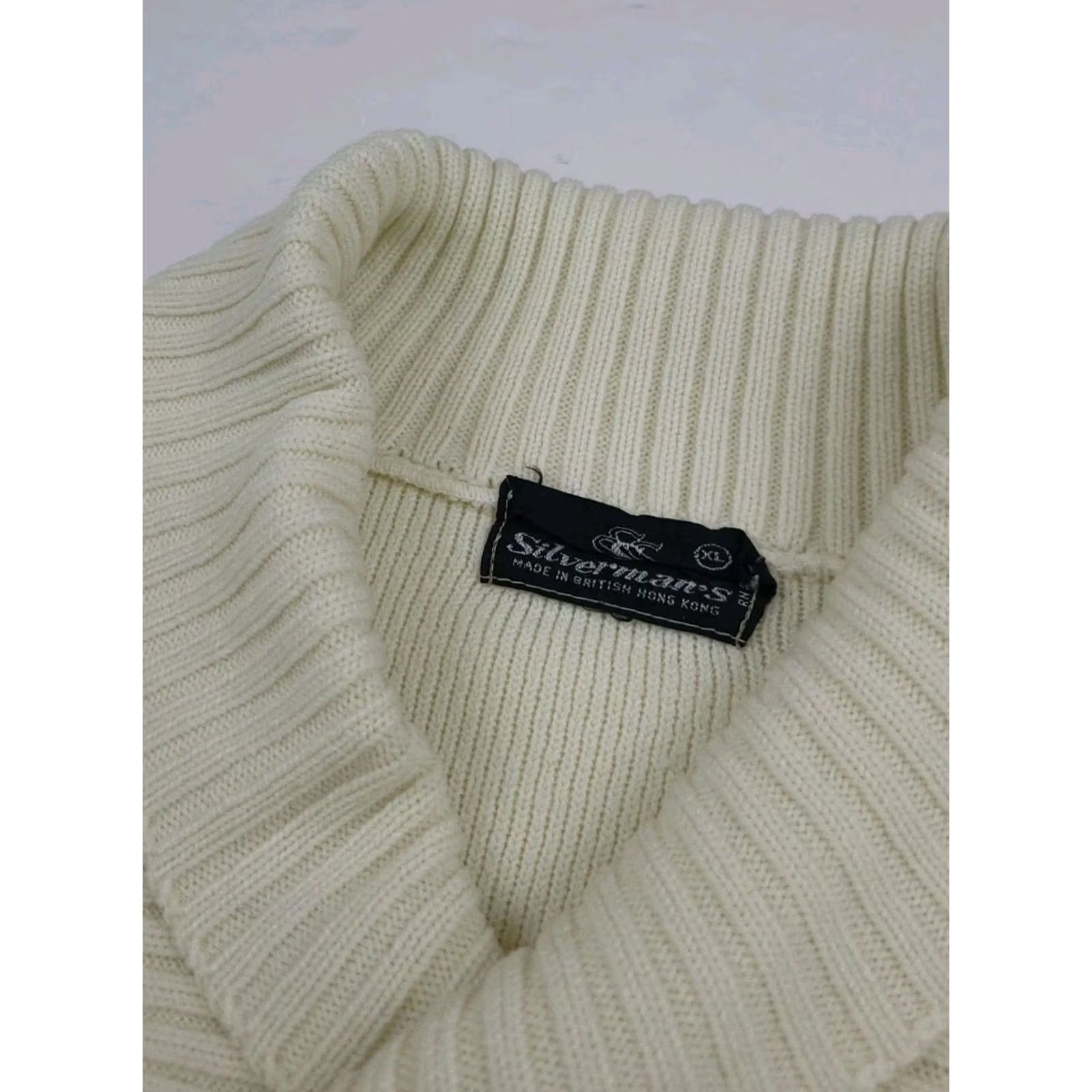 Vintage VINTAGE Silvermans Sweatshirt Pullover Shawl Collar Knit Terry USA 70s 70s White Size S/M Men Mens Size US S / EU 44-46 / 1 - 5 Thumbnail
