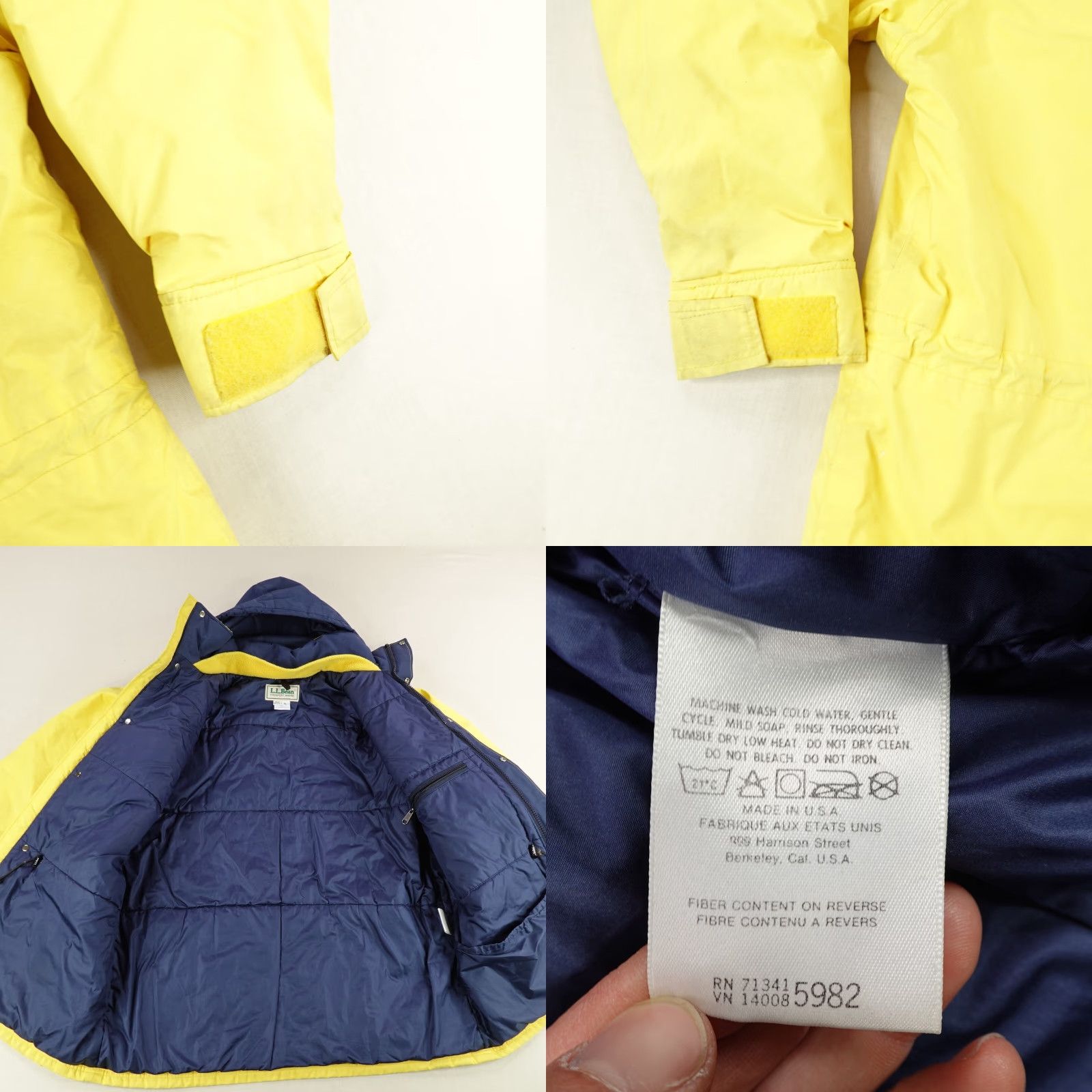 Vintage VINTAGE L.L. Bean Jacket Mens XL Yellow Nylon Rain Coat 90s Insulated Puffer Hooded Water Resistant Windproof Full Zip Size US XL / EU 56 / 4 - 8 Thumbnail