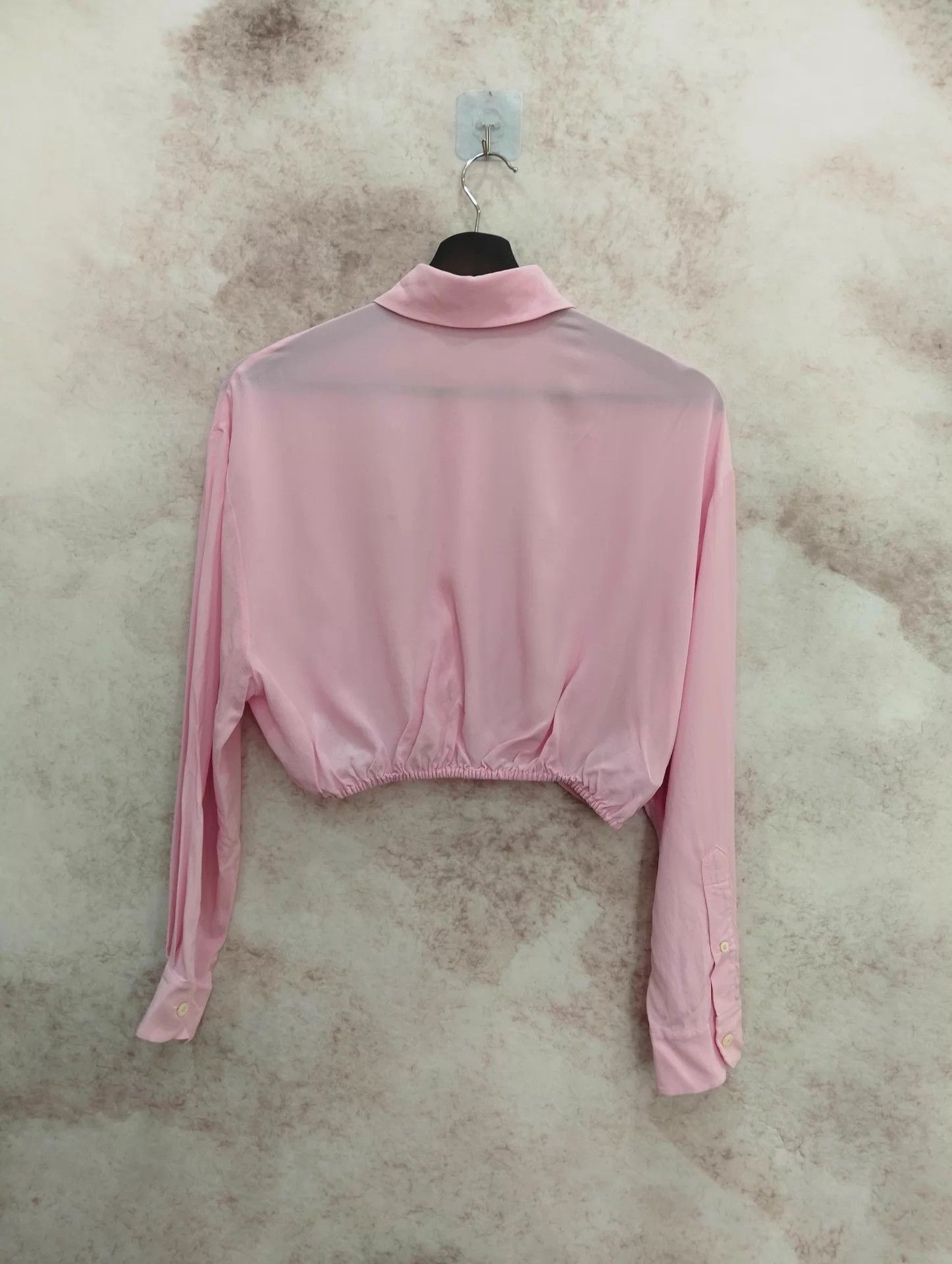 Miu Miu MIU MIU Collared Short Long-Sleeve Shirt Pink 36 Size XS / US 0-2 / IT 36-38 - 2 Thumbnail