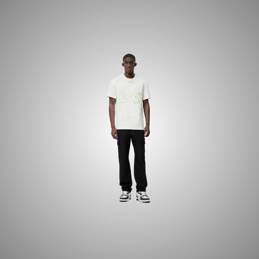 Louis Vuitton LOUIS VUITTON LV SPREAD EMBROIDERY T-SHIRT MILK WHITE/GREEN Size US M / EU 48-50 / 2 - 3 Thumbnail