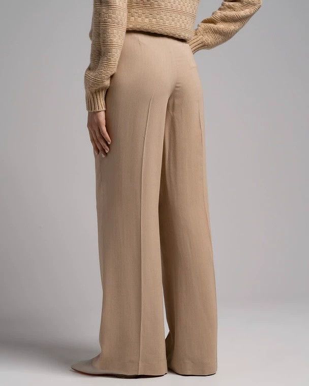 Loro Piana LORO PIANA Ms.Light beige silk wide leg pants Size 26" / US 2 / IT 38 - 6 Thumbnail