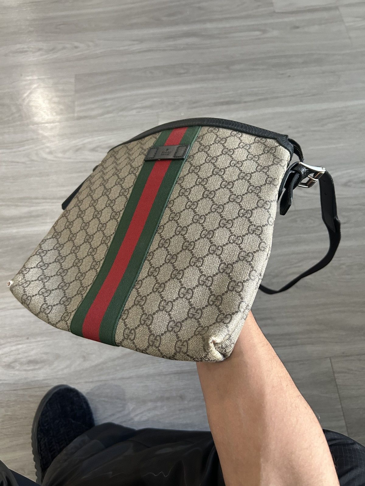Gucci Gucci GG messenger crossbody monogram web canvas brown tan Size ONE SIZE - 13 Thumbnail