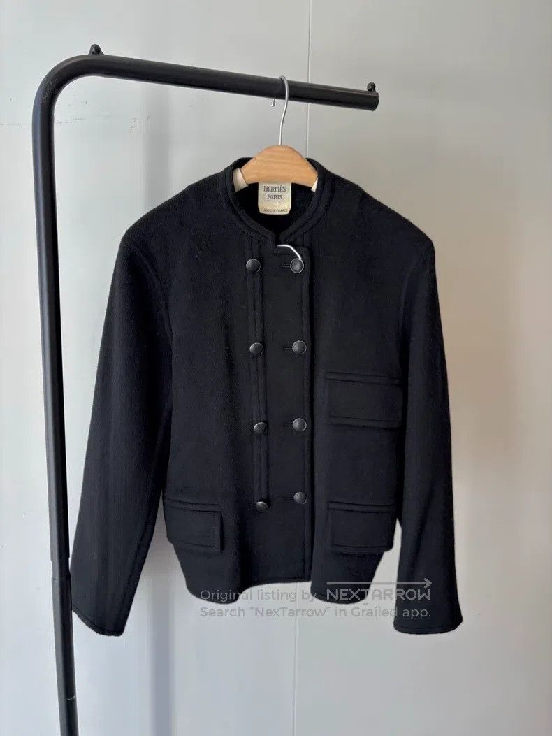 Hermes Hermes Black 100% cashmere double-breasted casual coat Size XXS / US 00 / IT 34 - 1 Thumbnail