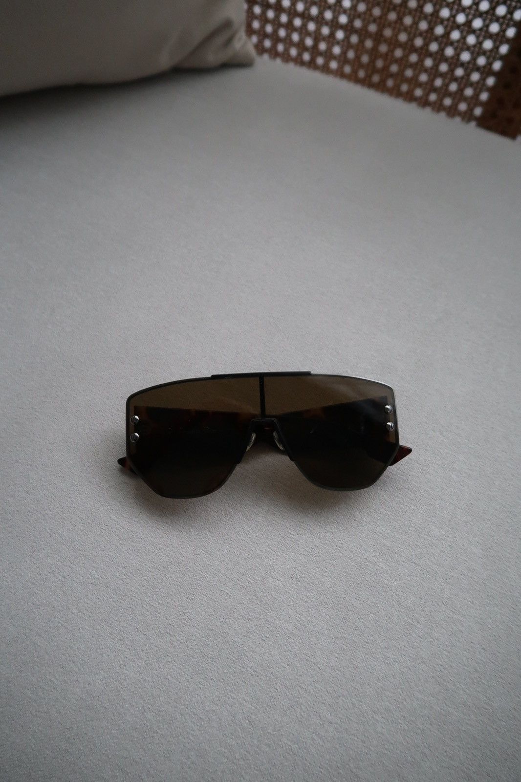 image of Authentic Dior Square Frame Black Tortoiseshell Sunglasses, Women's