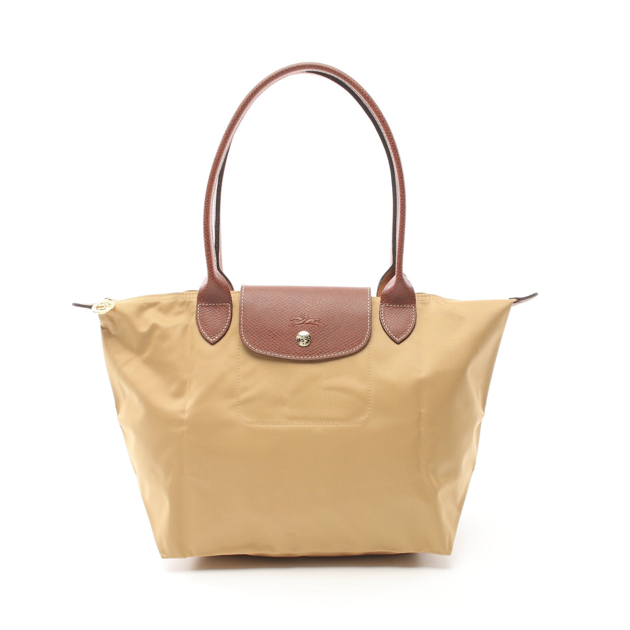 Longchamp Longchamp Le Pliage Original M Preage Shoulder Bag Tote Nylon Leather Yellow Brown Size ONE SIZE - 1 Thumbnail