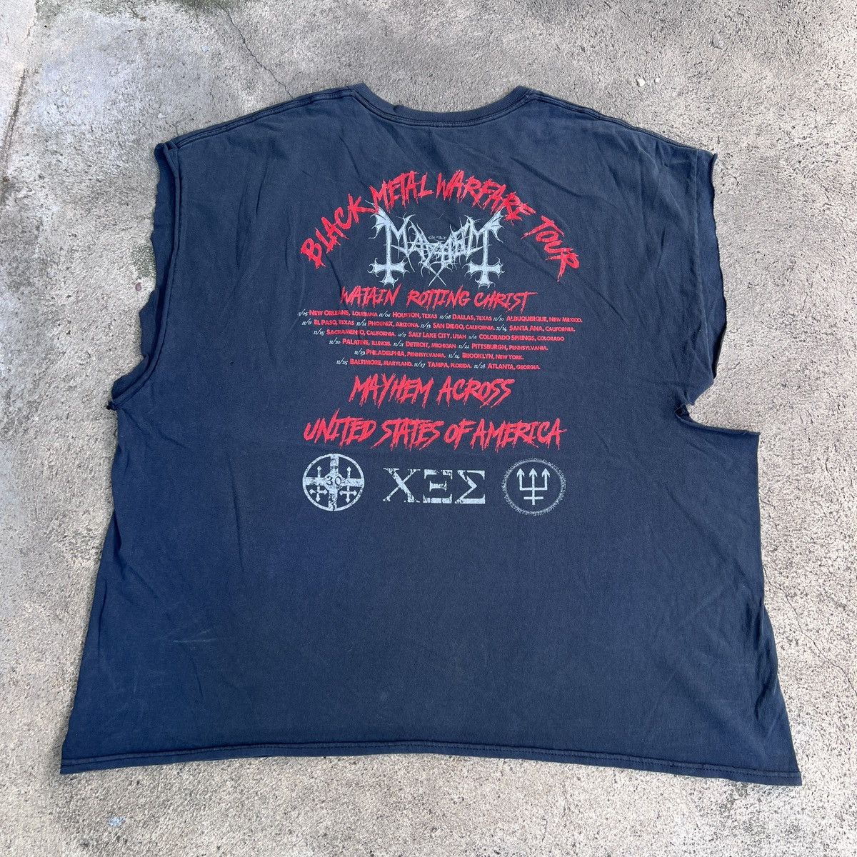 Band Tees Mayhem Black Metal Tour Tee 3XL Faded Distressed Oversized Size US XXL / EU 58 / 5 - 13 Thumbnail