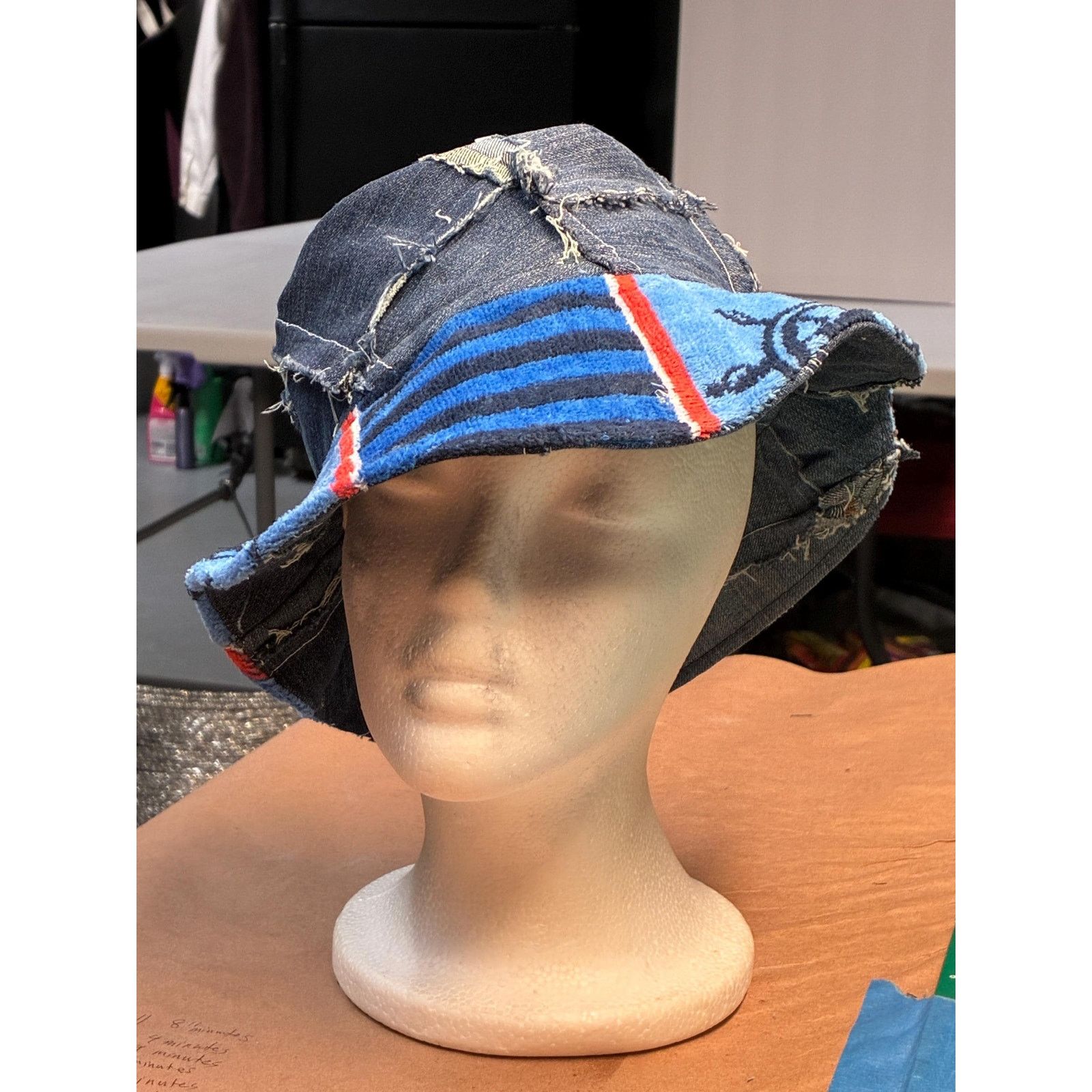 Other Miss Fit Upcycled Patchwork Denim Bucket Hat, Small, Beach Size ONE SIZE - 1 Thumbnail