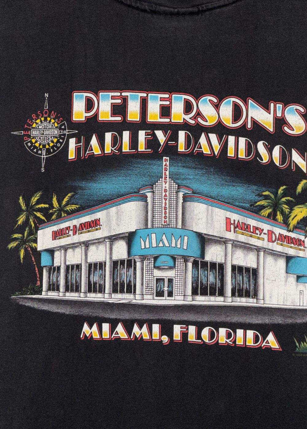 1998 Harley-David Peterson's Miami Florida Dealer Faded Tee image 9