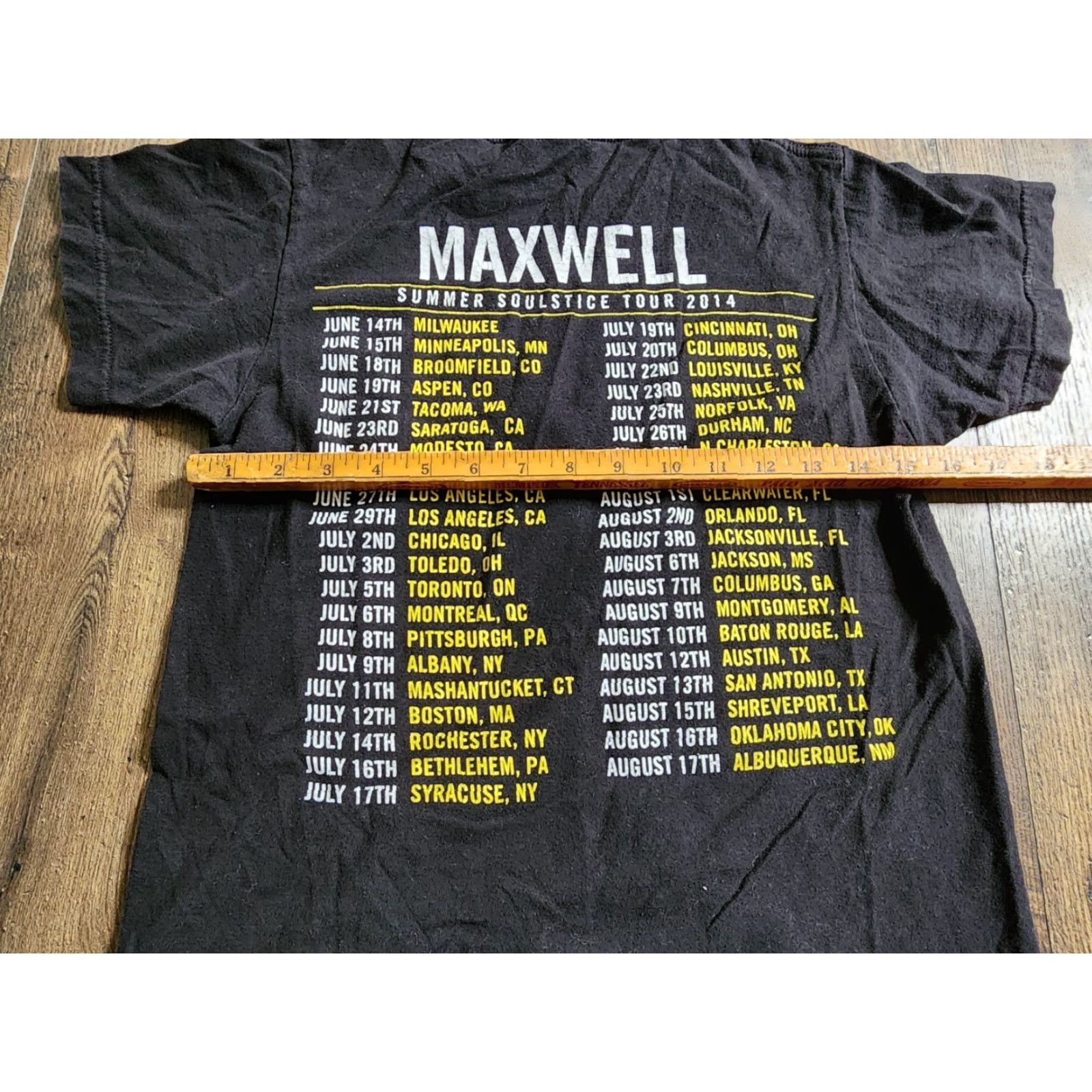 Tultex Maxwell Summer Soulstice Tour 2014 T Shirt Double Sided Adult XS Tultex Black Cotton Shirt Mens 90s Band Gothic Hip Hop Retro USA Size US XS / EU 42 / 0 - 4 Thumbnail