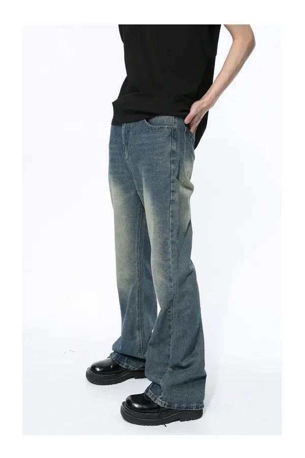 Japanese Brand Norika x Miyu Blue Distressed Washed Flared Jeans Size US 33 - 2 Thumbnail