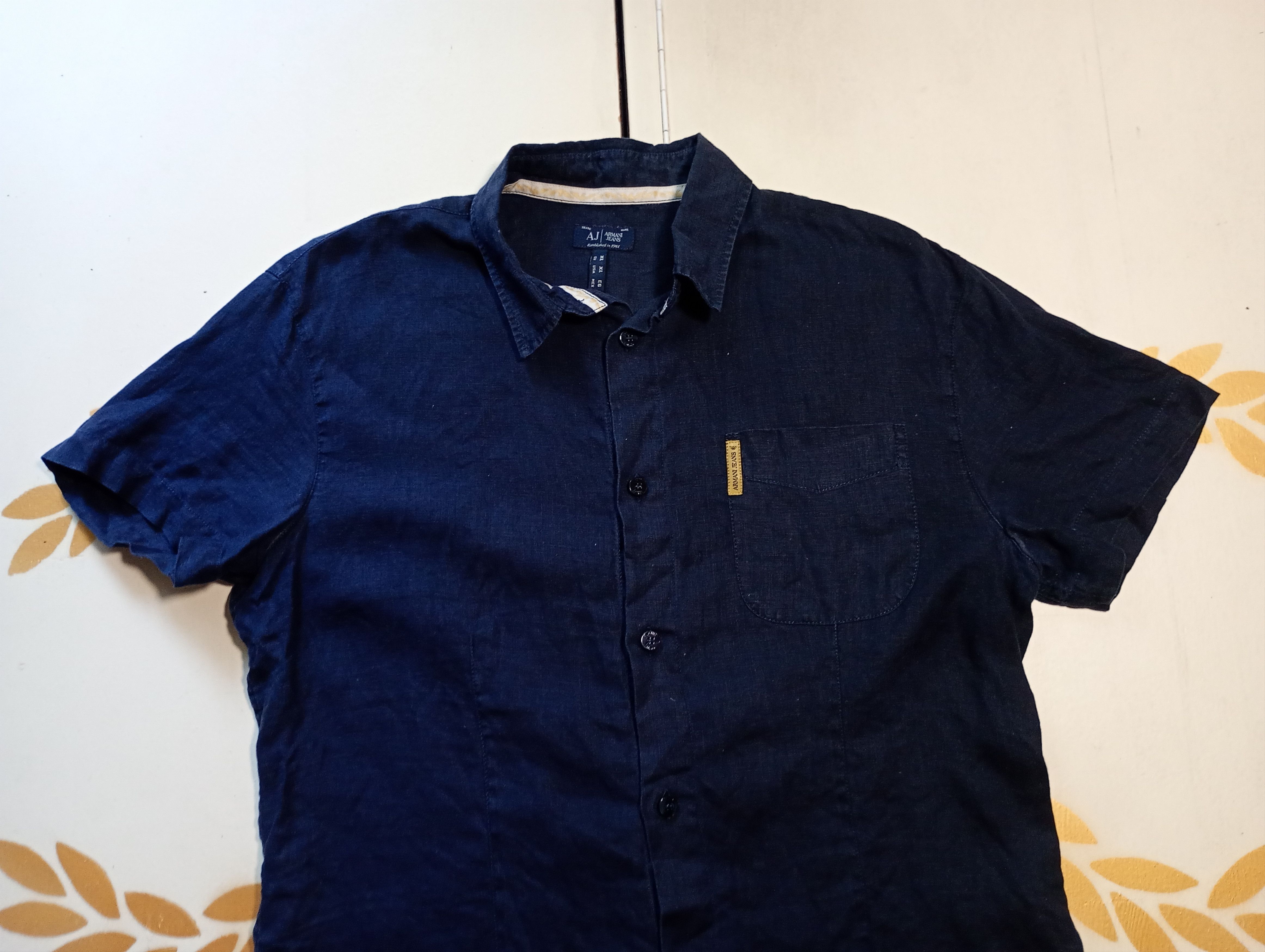 Armani Armani Jeans Linen Shirt Size US XL / EU 56 / 4 - 4 Thumbnail