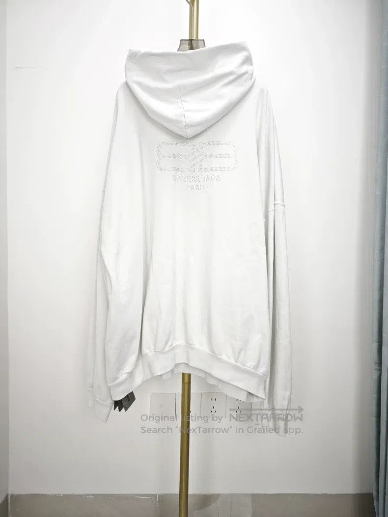 Balenciaga Balenciaga Crystal Logo Hooded Sweatshirt Size US XL / EU 56 / 4 - 6 Thumbnail