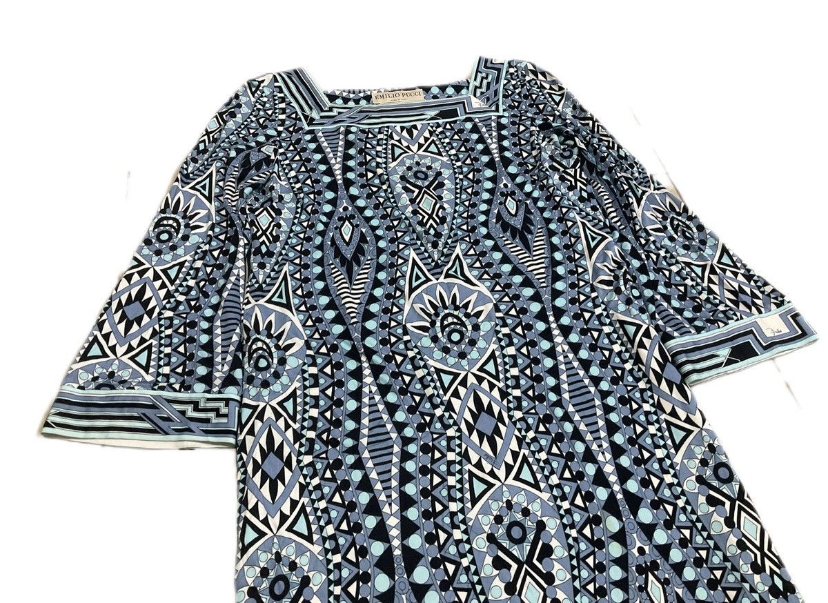 Designer × Emilio Pucci 🔥Rare Vintage Emilio Pucci Iconic Dress Abstract Blue Print Size S / US 4 / IT 40 - 2 Thumbnail