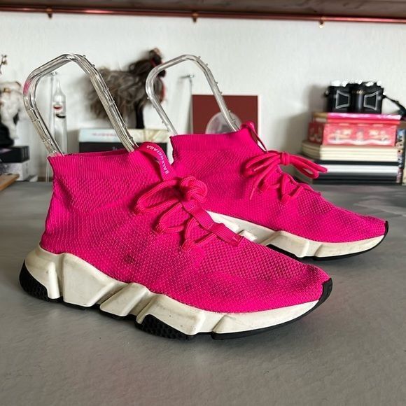 Balenciaga Balenciaga Speed Trainer Lace Up Sock Sneakers Mid High Tops Size US 9 / IT 39 - 1 Thumbnail