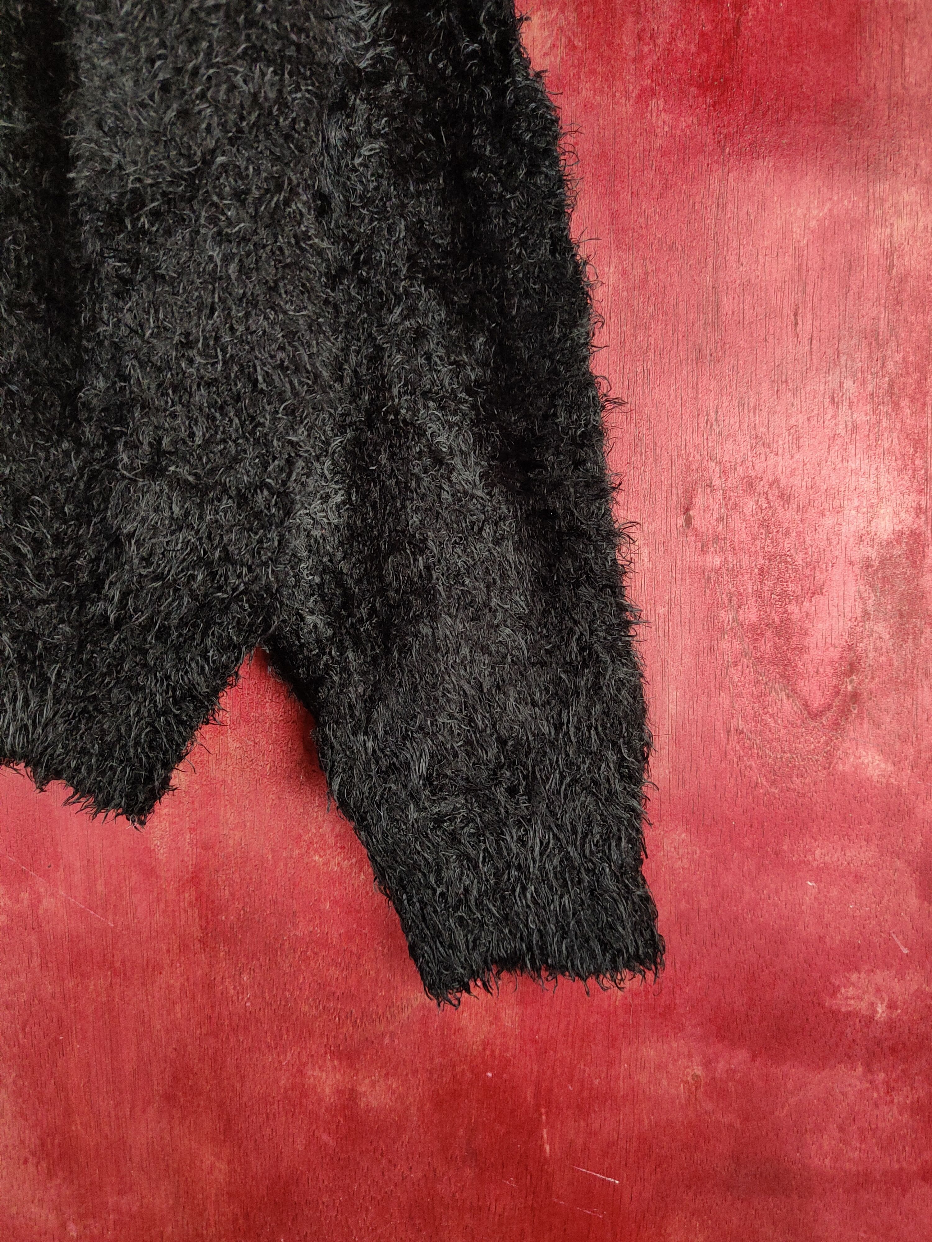 GU × Homespun Knitwear × Japanese Brand GU Black Shag Shaggy Fur Mohair Knitwear #S2189 Size XL / US 12-14 / IT 48-50 - 6 Thumbnail