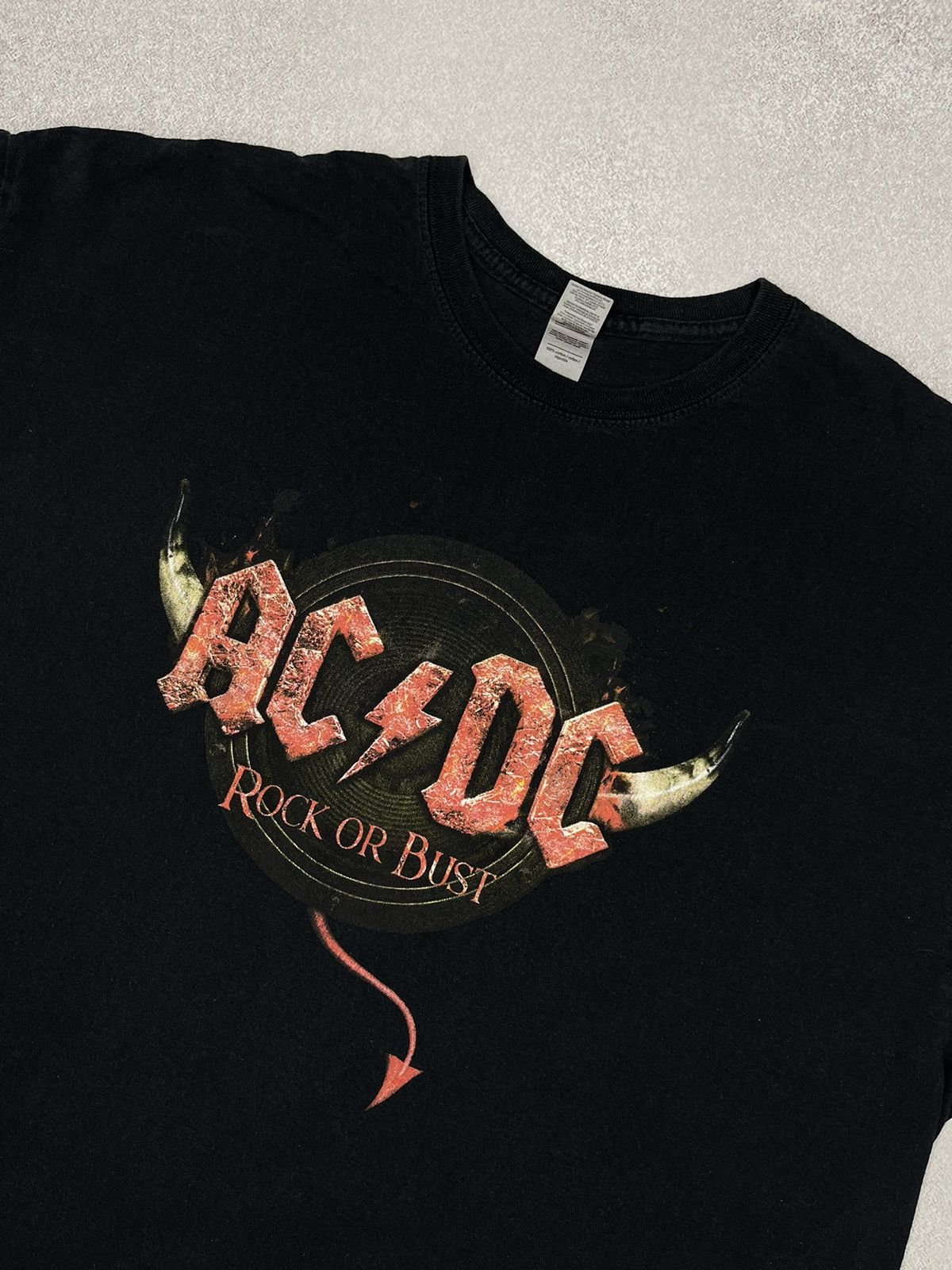 AC/DC Vintage Ac Dc Rock or Bust Rock Band Black T Shirt Big Logo Size US XXL / EU 58 / 5 - 4 Thumbnail