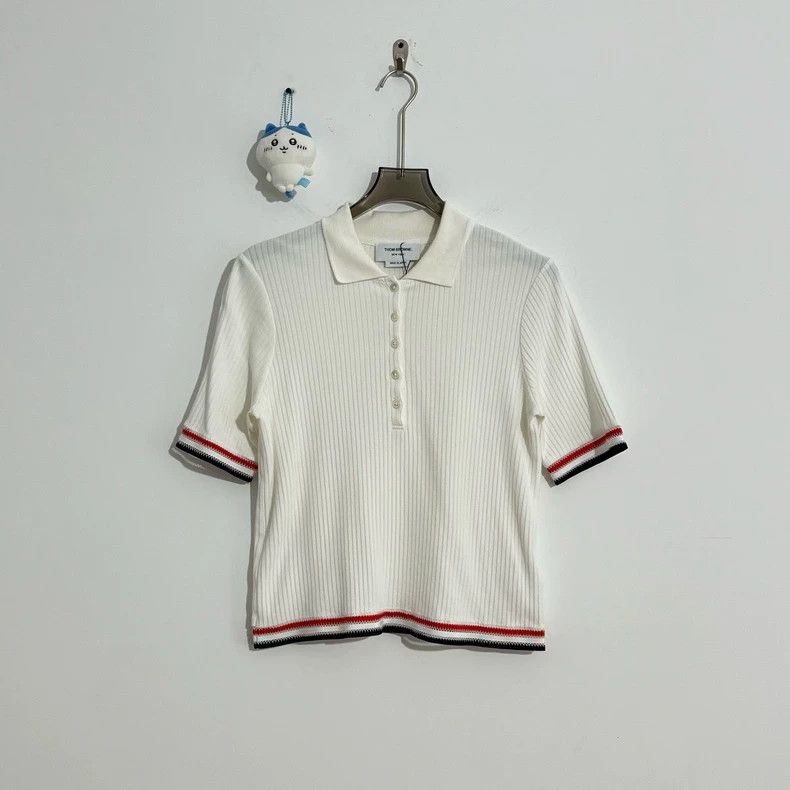 Thom Browne Classic Striped Knit Polo Shirt by Thom Browne-dmc Size US M / EU 48-50 / 2 - 1 Thumbnail