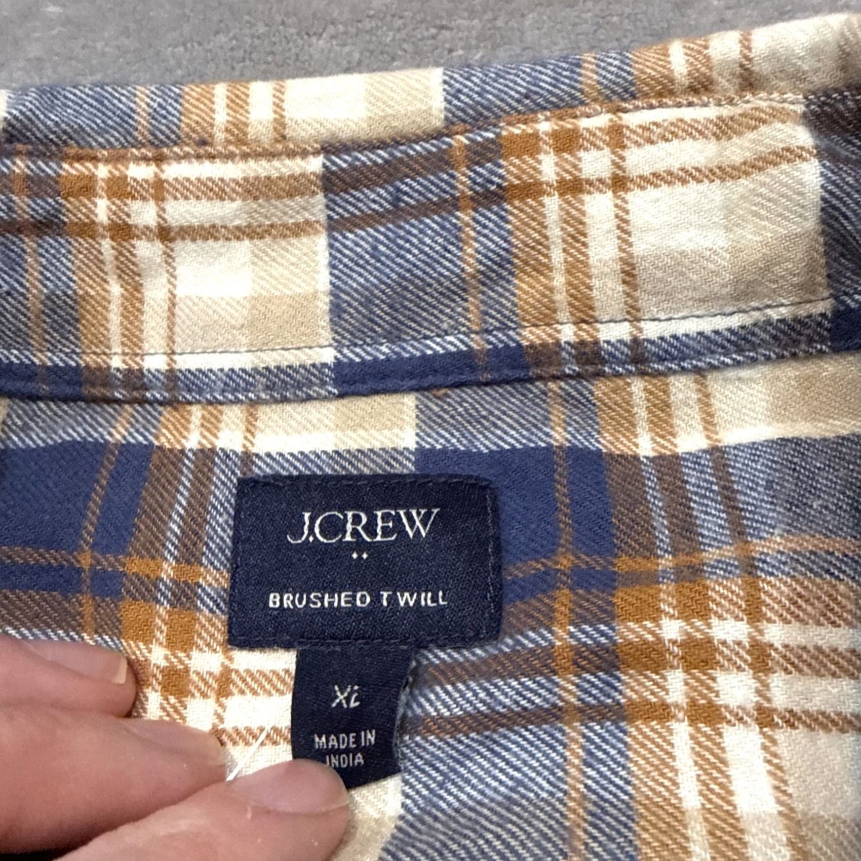 J.Crew J.CREW Brushed Twill Shirt Mens XL Plaid Button-Up Oxford Long Sleeve Casual Workwear Travel Multicolor Chest 48in Regular Fit Pocket Buttons Size US XL / EU 56 / 4 - 3 Thumbnail