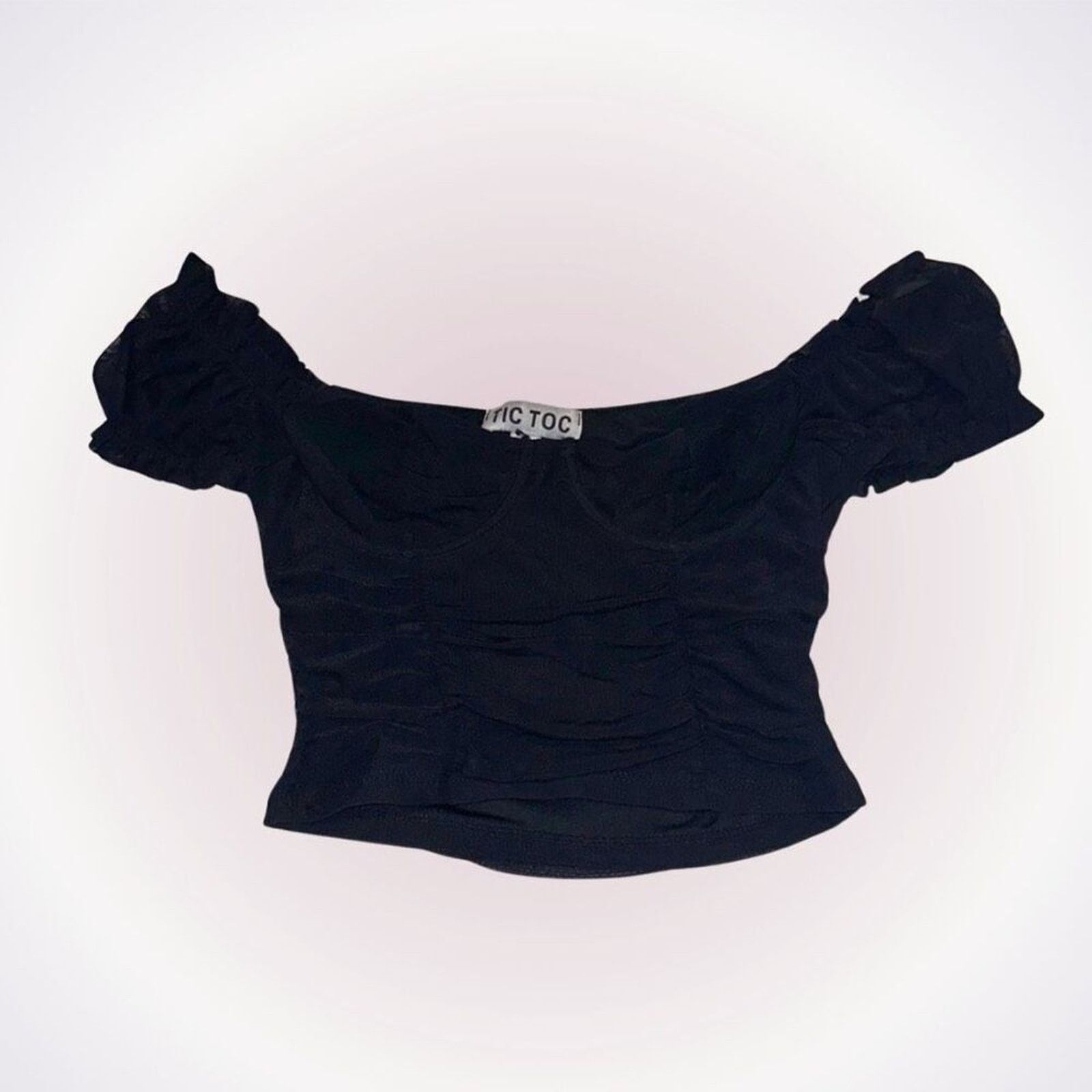 Other Tic Toc Black Mesh Corset Cropped Top | Sz S Size S / US 4 / IT 40 - 1 Thumbnail
